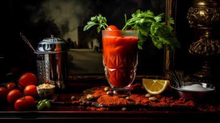 Classic bloody mary cocktail. Alcohol drink.の素材