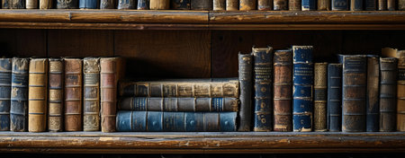Old library interior, library books.の素材