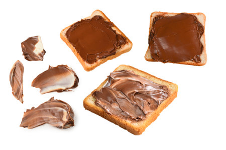 Chocolate cream splash isolated on white background.の写真素材