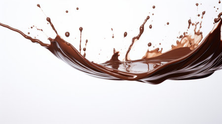 Hot melted chocolate swirl isolated on a white backgroundの素材