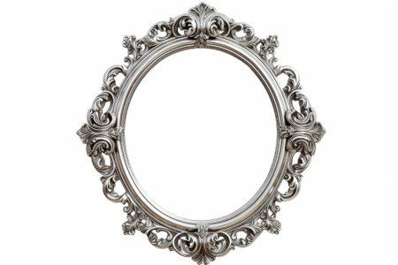 Silver frame isolated on a white background.の素材