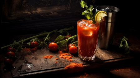 Classic bloody mary cocktail. Alcohol drink.の素材