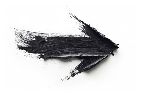 Black arrow pointing to the right isolated on a white background.の素材