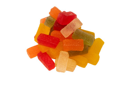 Marmalade candies isolated on a white background.の写真素材