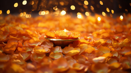 Diwali celebration, festive diwali clay lamps.の素材