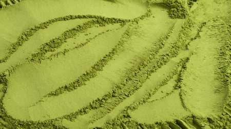 Matcha tea, matcha powder as a background.の写真素材