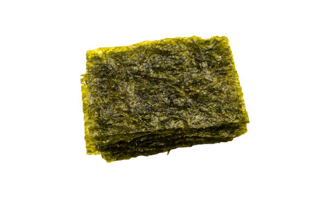 Tasty nori seaweed isolated on a white background.の写真素材