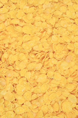 Corn-flakes background and texture. Top view.