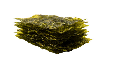 Tasty nori seaweed isolated on a white background.の写真素材