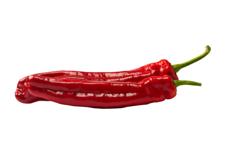 Fresh red pepper isolated on a white background.の写真素材