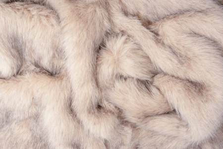 Texture of faux fur as a background, top view.の写真素材