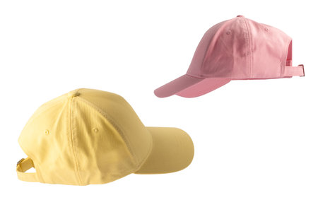 Yellow cap isolated on white background.の写真素材