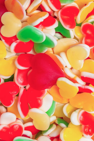 Juicy colorful jelly sweets. Gummy candies.の写真素材