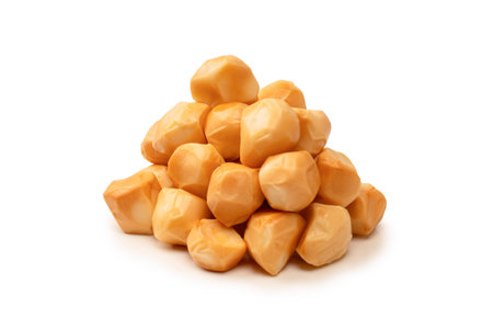 Pieces of snack isolated on a white background.の写真素材
