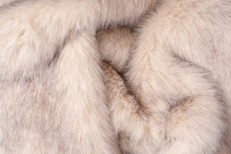 Texture of faux fur as a background, top view.の写真素材