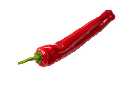 Fresh sweet red pepper isolated on a white background.の写真素材