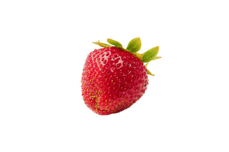 Strawberry. Fresh group of berries isolated on a white background.の写真素材