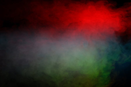 Green and white steam on a black background. copyspace.の写真素材