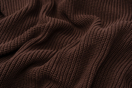 Brown sweater texture as a background. Top view.の写真素材