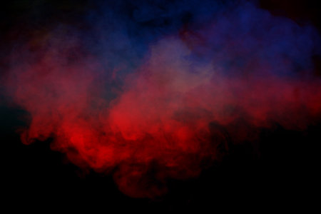 Blue and green steam on a black background. copyspace.の写真素材