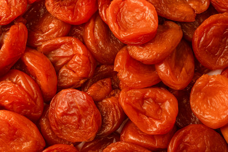 Dried apricots isolated on a white background.の写真素材