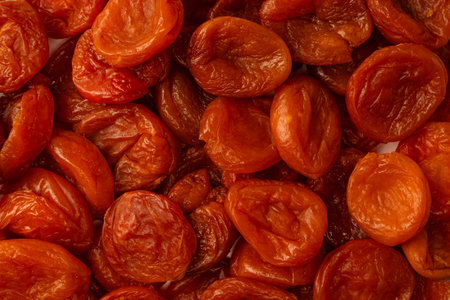 Dried apricots isolated on a white background.の写真素材