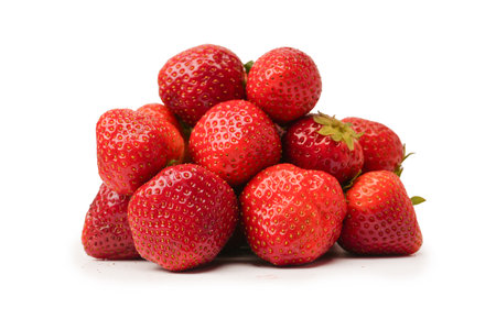 Strawberry. Fresh group of berries isolated on a white background.の写真素材