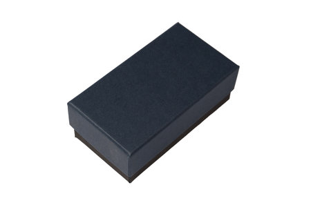 Blue empty box isolated on a white background. Top view.