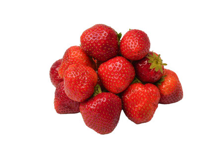 Strawberry. Fresh group of berries isolated on a white background.
