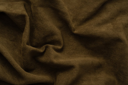 Green fabric texture as a background. Top view.の写真素材