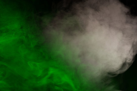 White steam on a black background. Copy space.の写真素材