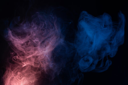Blue steam on a black background.