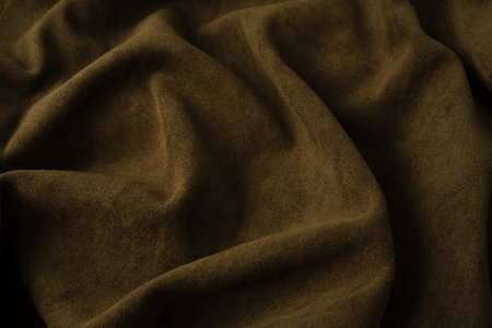 Green fabric texture as a background. Top view.の写真素材