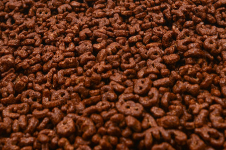 Corn-flakes background and texture. Top view. cornflake cereal box for morning breakfast.の写真素材