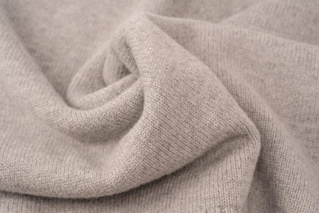 Soft gray merino wool sweater texture as a background. Top view.の写真素材