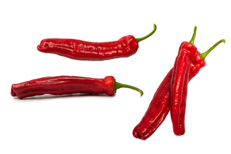 Fresh red pepper isolated on a white background.の写真素材