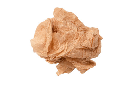 Crumpled paper isolated on white background.の写真素材
