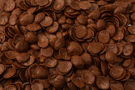 Corn-flakes background and texture. Top view.