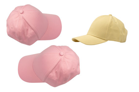 Pink cap isolated on white background.の写真素材