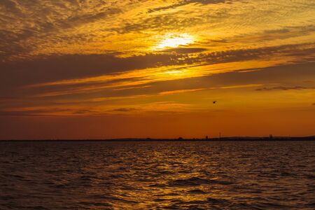 evening at seaの写真素材