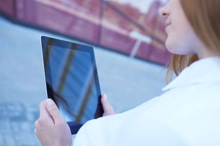 girl with the tablet