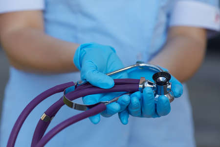 woman doctor with stethoscopeの写真素材
