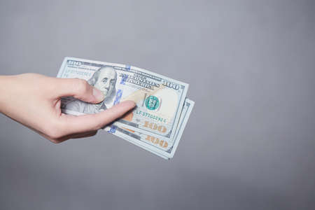 Money in female hands