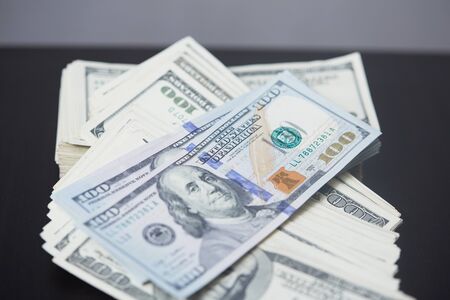 money on the table in a chaotic manner