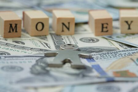 much money, money the inscription, a figure little manの写真素材