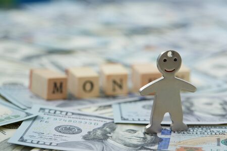 much money, money the inscription, a figure little manの写真素材