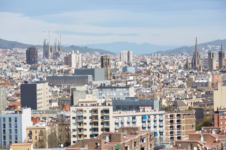 views of Barcelona from the topの写真素材