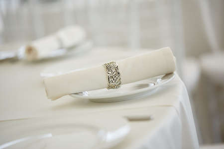 table setting for a holiday close-upの写真素材