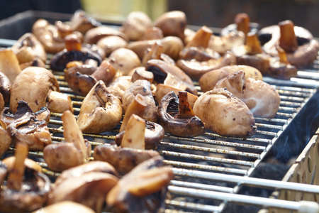 Grilled mushrooms preparedの写真素材