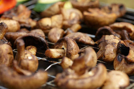 Grilled mushrooms preparedの写真素材
